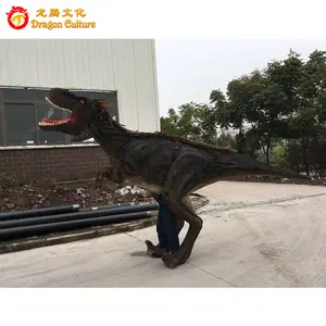 Cuộc sống-kích thước ẩn chân Raptor khủng long cosplay trang phục cho công viên chủ đề làm bằng thép cho lễ hội triển lãm