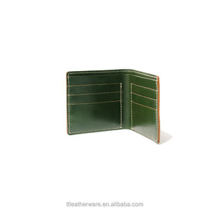 Pin ev — portefeuille en cuir de vache pour hommes, mince et vert - Product Image 2