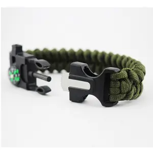 Supuer 5 in 1 metal takılar survival 550 paracord bilezik