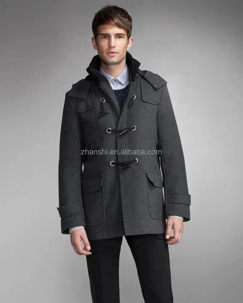 Manteau personnalisé à capuche pour hommes, en laine, hiver, tenue de mode, design