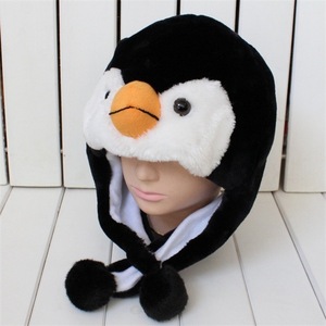 Gorro de felpa en forma de pingüino, en forma de animal