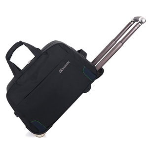 Bolso Barato de Material de Nylon de Color negro, bolsa de lona con logotipo personalizado con rueda duradera de fábrica - Product Image 2