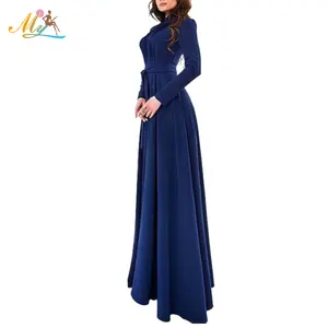 नवीनतम डिजाइन मुस्लिम पोशाक लंबी आस्तीन मुस्लिम इस्लामी महिलाओं शिफॉन लंबी पोशाक