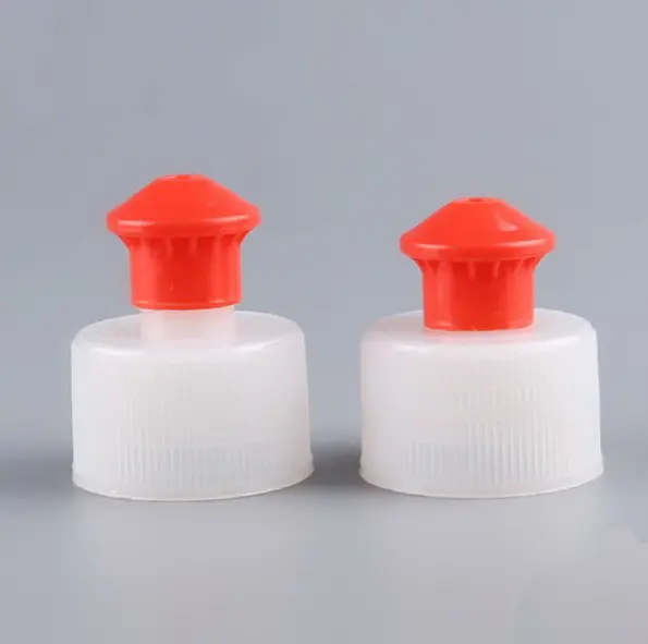 28mm plastik vidalı su şişesi itme çekmeli kapak