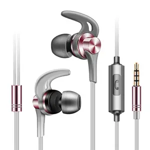 J02 ספורט ב-אוזן אוזניות עם מיקרו 3.5mm סטריאו רעש ביטול דיבורית אוזניות אוזניות עבור Samsung Galaxy s6 s7 S8