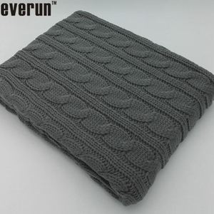 Ma thuật màu xanh lá cây 100 Acrylic 100 bông 100 len cáp đan ném chăn trở lại cừu Chăn len - Product Image 1