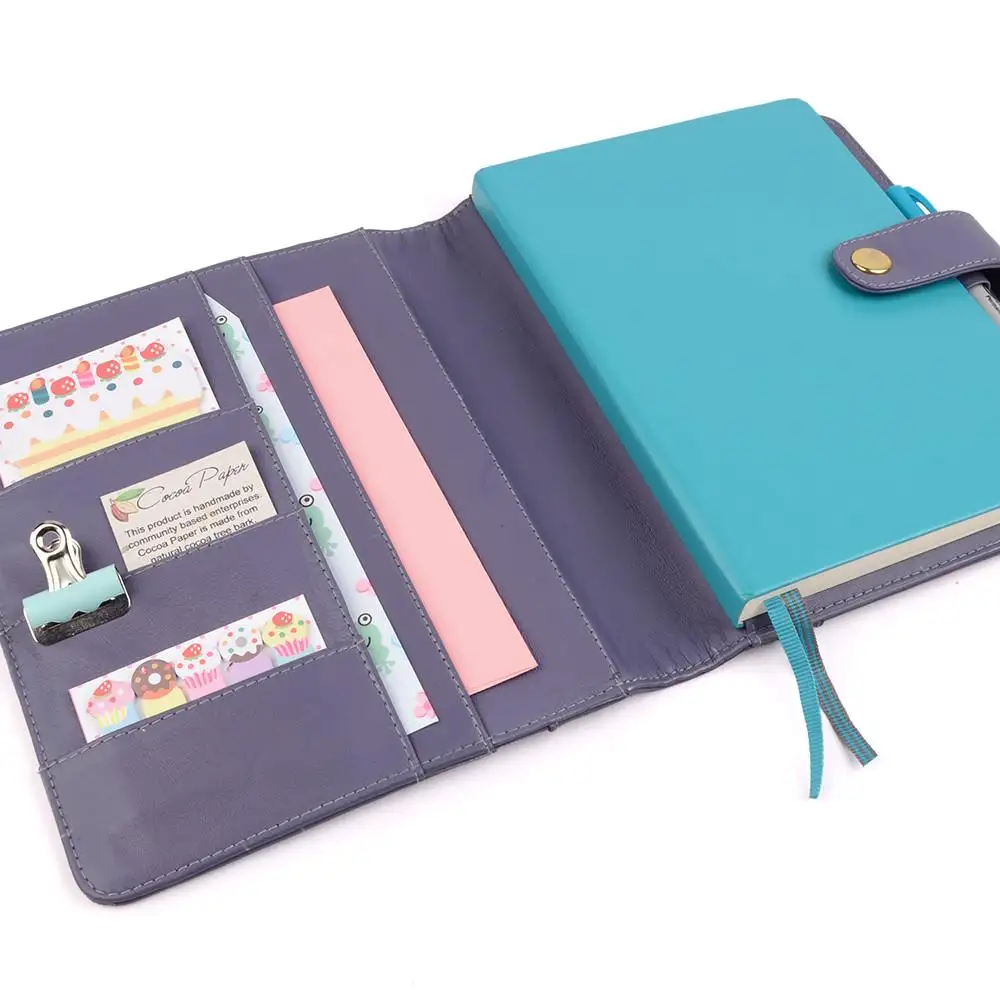 Notebook Lederen Twee Tone Met Button Custom Made Lederen Diary Cover Met Notebook Bindmiddel Voor Notebook