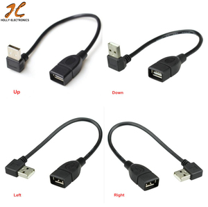 Cable Adaptador de Extensión USB 2.0 Macho a Hembra en Ángulo de 90 Grados, <span class=keywords><strong>Cobre</strong></span>, 0.5M/1M, Conector Negro de Alta Calidad - Product Image 4