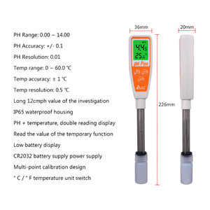 Yieryi AZ8692 IP65 Handheld <span class=keywords><strong>PH</strong></span> medidor tester qualidade da água com <span class=keywords><strong>ATC</strong></span> para o laboratório de água Potável água aquicultura - Product Image 5