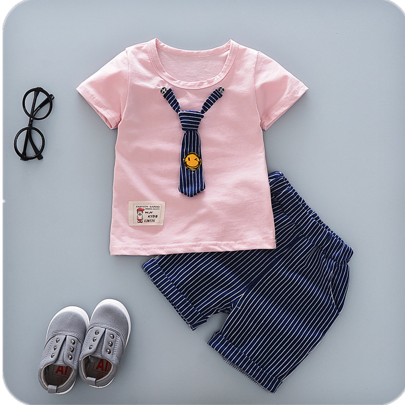 Новая одежда для малышей хлопковые комплекты летние розовые детские комплекты одежды для мальчиков