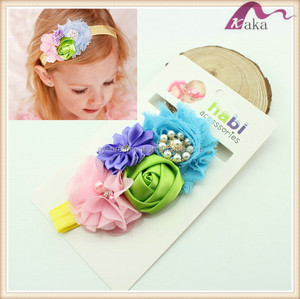 2017 Bébé doux bande de cheveux infantile enfants pneu Vintage Style Coiffe tête fleur Filles cheveux accessoires coton tissu - Product Image 4