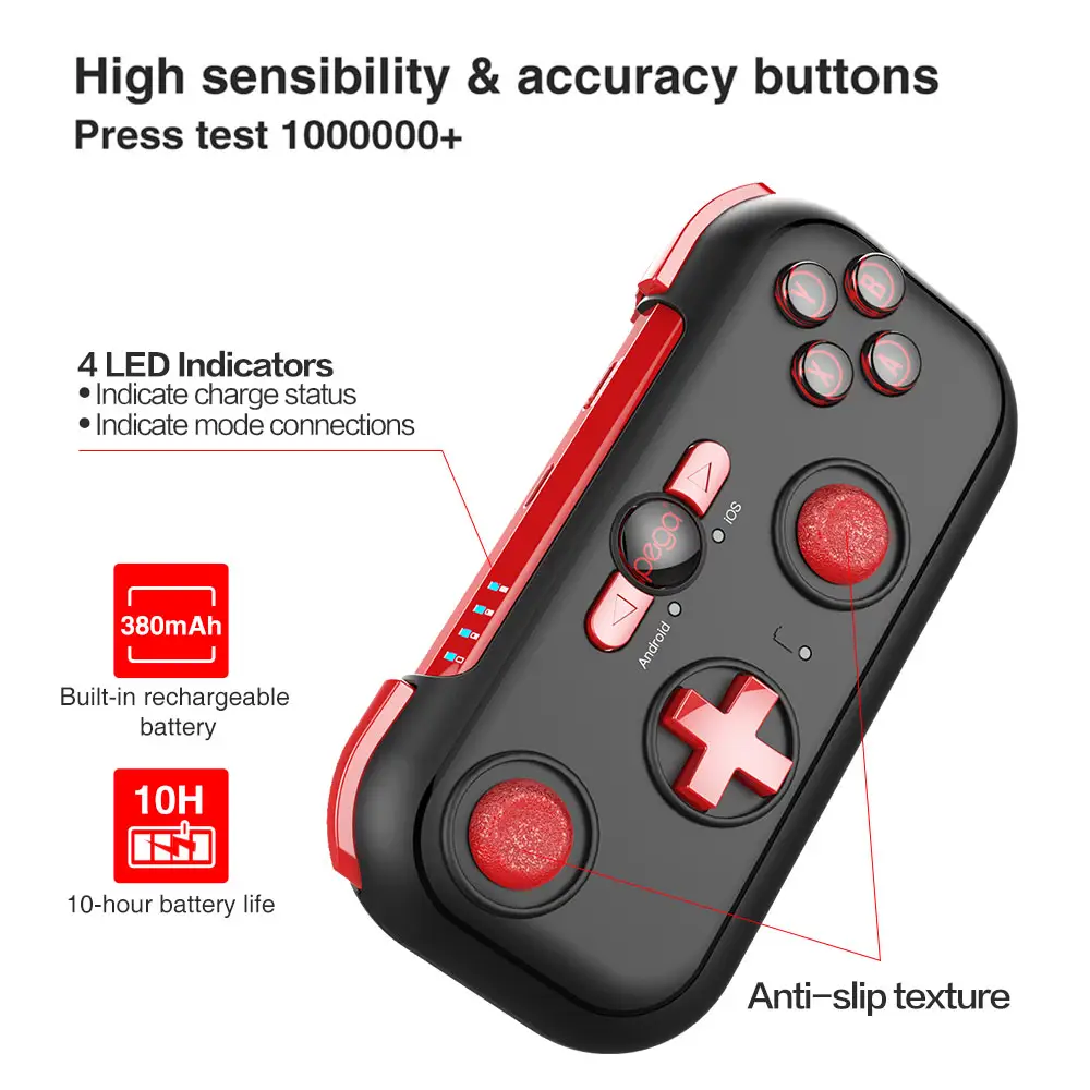 IPEGA PG 9085 Red Guide BT Gamepad Wireless Game Controller for Android / iOS / Nintendo / Switch / Win Joystick Handles