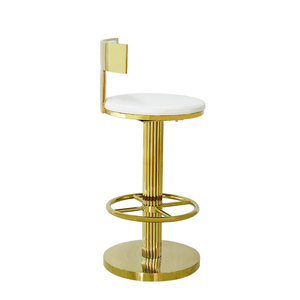 Restaurant <span class=keywords><strong>dossier</strong></span> haut blanc or rond en métal en acier inoxydable <span class=keywords><strong>tabouret</strong></span> <span class=keywords><strong>de</strong></span> <span class=keywords><strong>bar</strong></span> chaise - Product Image 2