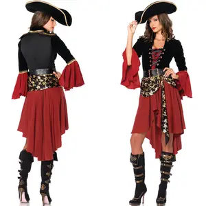 Swashbuckler pirata Disfraz Adulto Mujeres Sexy Chica de Halloween Cosplay Del Vestido de Lujo