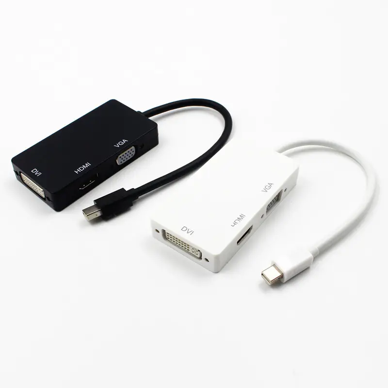 Pabrik pasokan 3 in 1 Thunderbolt Mini Displayport DP ke HDMI DVI VGA Adapter untuk Apple MacBook