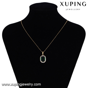 32914 Xuping 18K doré collier gracieux avec <span class=keywords><strong>diamant</strong></span> central disponible en différentes couleurs entouré de strass pour femme - Product Image 5