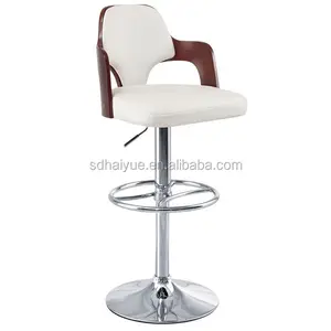 Estofos em couro modern barstool barstool giratória de madeira balcão de bar cadeira barato na venda