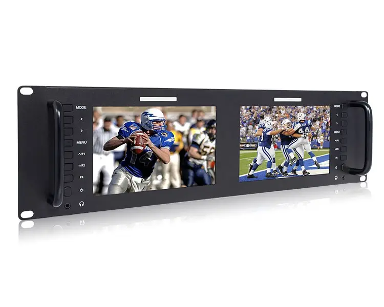 Heiß verkaufen günstigen Preis Dual 7 "3RU IPS Broadcast LCD Rack Mount Monitor für OBVan/Truck mit