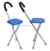 Folding walking Cane with chair/seat convenient aluminium foldable walking stick