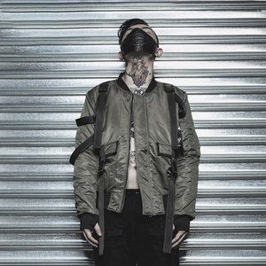 Wholesale Custom Strip Thick <strong>Jackets</strong> Coats <strong>Men</strong> Winter <strong>Cargo</strong> Pockets Streetwear Warm <strong>Jacket</strong> - Product Image 2