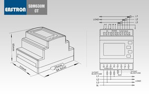 <span class=keywords><strong>SDM630MCT</strong></span> <span class=keywords><strong>V2</strong></span> 3 raíl din fase medidor de energía con Modbus función - Product Image 4
