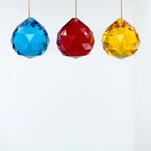 Оптовая продажа 30 мм K9 высокое качество красочные люстра освещение кристаллическая Призма мяч подвесной кулон 1 набор из 12 видов цветов