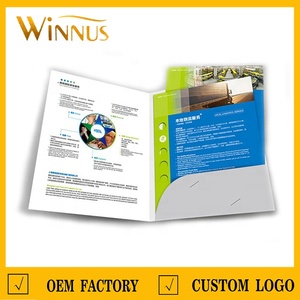 <strong>Custom</strong> logo Full Color Printing Service Recyclable A3 A5 A4 Paper Presentation Leaflet Flyer File Folder With Pocket