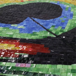 Tranh Tùy Chỉnh Gạch Khảm Thủy Tinh Hình Con Công Cắt Tay Hoa Đồ Dùng Họa Tiết Nghệ Thuật Cho Dự Án Tường Nhà Hàng Khách Sạn Hiện Đại - Product Image 3