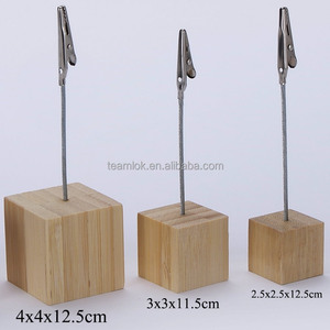 Supporto per Clip in bambù in legno cubo di bambù titolare della carta titolare della foto Clip - Product Image 2