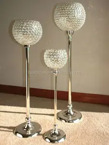 Diamond Ball Crystal Beaded Candelabra For wedding Centerpiece decor