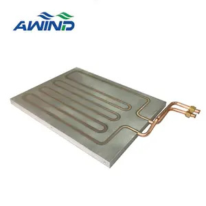 3000w copper tube pipe water cold cooling plate in aluminum profiles liquid buried cooled heat sink plater for battery cell