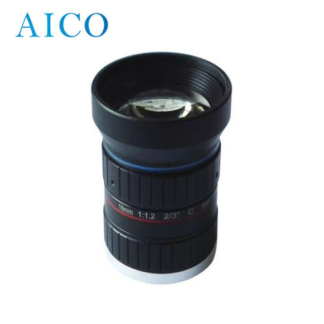 F16mm 2/3" 1:1.2 Focal Length 16mm Large Aperture F1.2 FNO1.2 Manual Iris 5MP c Mount Its Cctv Lens for Industrial Vision Camera