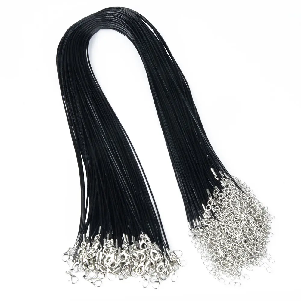 Ожерелье из черного вощеного шнура 1,5 мм для украшений