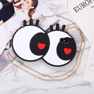 Custodia per <span class=keywords><strong>iPhone</strong></span> XR XS Max con Occhi 3D Super Carini, <span class=keywords><strong>Cover</strong></span> in <span class=keywords><strong>Silicone</strong></span> Morbido con Catena per Ragazze, Compatibile con <span class=keywords><strong>iPhone</strong></span> <span class=keywords><strong>6S</strong></span> 7 8 <span class=keywords><strong>Plus</strong></span> - Product Image 3