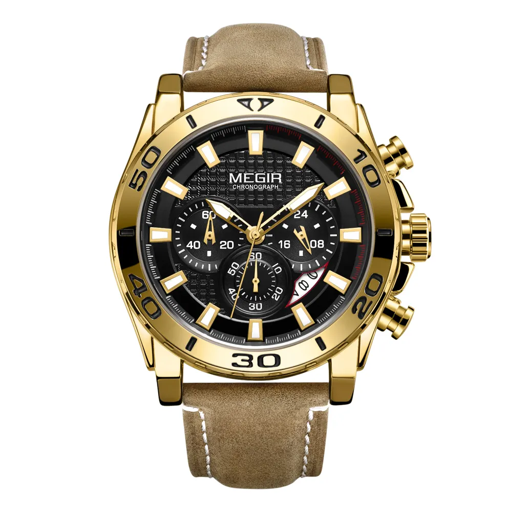 Famous Brand Megir 3ATM Water Resistant Sports Watch Chinese Quartz Wrist Watch