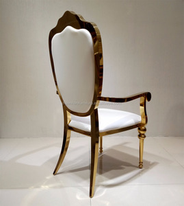 Chaises de salle à manger de luxe moderne avec bras doré, meubles de restaurant, vente en gros - Product Image 2