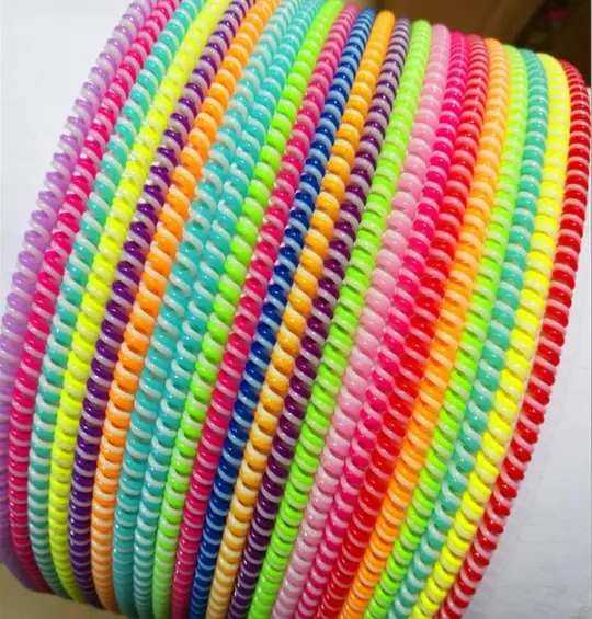 Модный Радужный градиентный 50 см спиральный протектор для кабеля наушников разных цветов