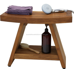 (BELLEMENT ASSEMBLÉ) Banc de douche en teck original Asia 24 pouces avec étagère - Product Image 5