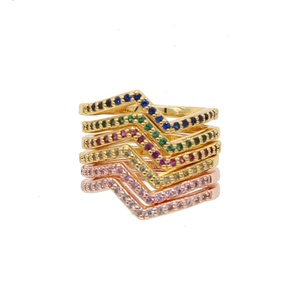 LOZRUNVE gioielli Boho 925 colore <span class=keywords><strong>argento</strong></span> Sterling Wave CZ Eternity Band <span class=keywords><strong>anello</strong></span> impilabile - Product Image 3