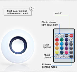 Tiết Kiệm Năng Lượng Led Chiếu Sáng Khu Dân Cư Blue Tooth Light <span class=keywords><strong>Bulb</strong></span> Loa Với Điều Khiển Từ Xa 6W <span class=keywords><strong>RGB</strong></span> E27 Đèn Thông Minh Cho Gia Đình - Product Image 5