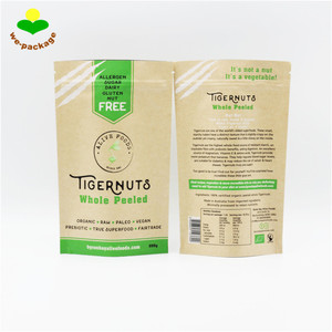 Zip lock Food Packaging Kraft Paper Food Bag