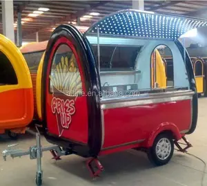 Reboque de alimentos rápido, carrinho de cozinha móvel rápido para comida, icecream, carrinho de comida rápida