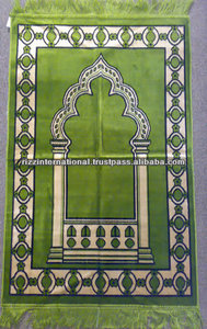 มุสลิมสวดมนต์พรมทอ100% โพลีเอสเตอร์ผู้ใหญ่ลื่นอิสลามสวดมนต์พรมนุ่มมุสลิมเสื่อสวดมนต์จากอินเดีย - Product Image 2