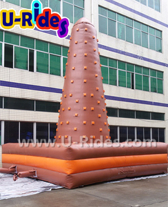Último juego de deporte desafiante de pared de escalada inflable marrón, alfombrilla cuadrada de PVC, escalada inflable, Centro de juego de montaña - Product Image 4