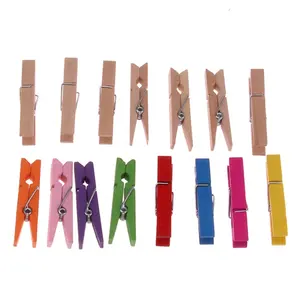 Latest Design Color Wood Paper Clip Color Wooden Clothespin For Hanging Photo