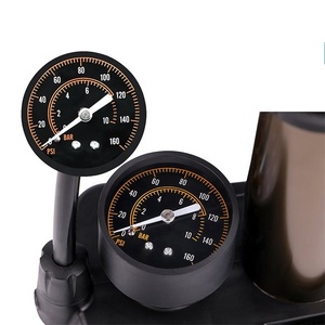 Mini <span class=keywords><strong>pompe</strong></span> à Air zoomosport pour vélo en alliage d'aluminium, Portable, pour sol avec manomètre, jauge de pression - Product Image 4