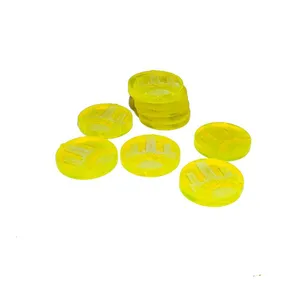 yellow Acrylic industrial sector tokens plastic game coin