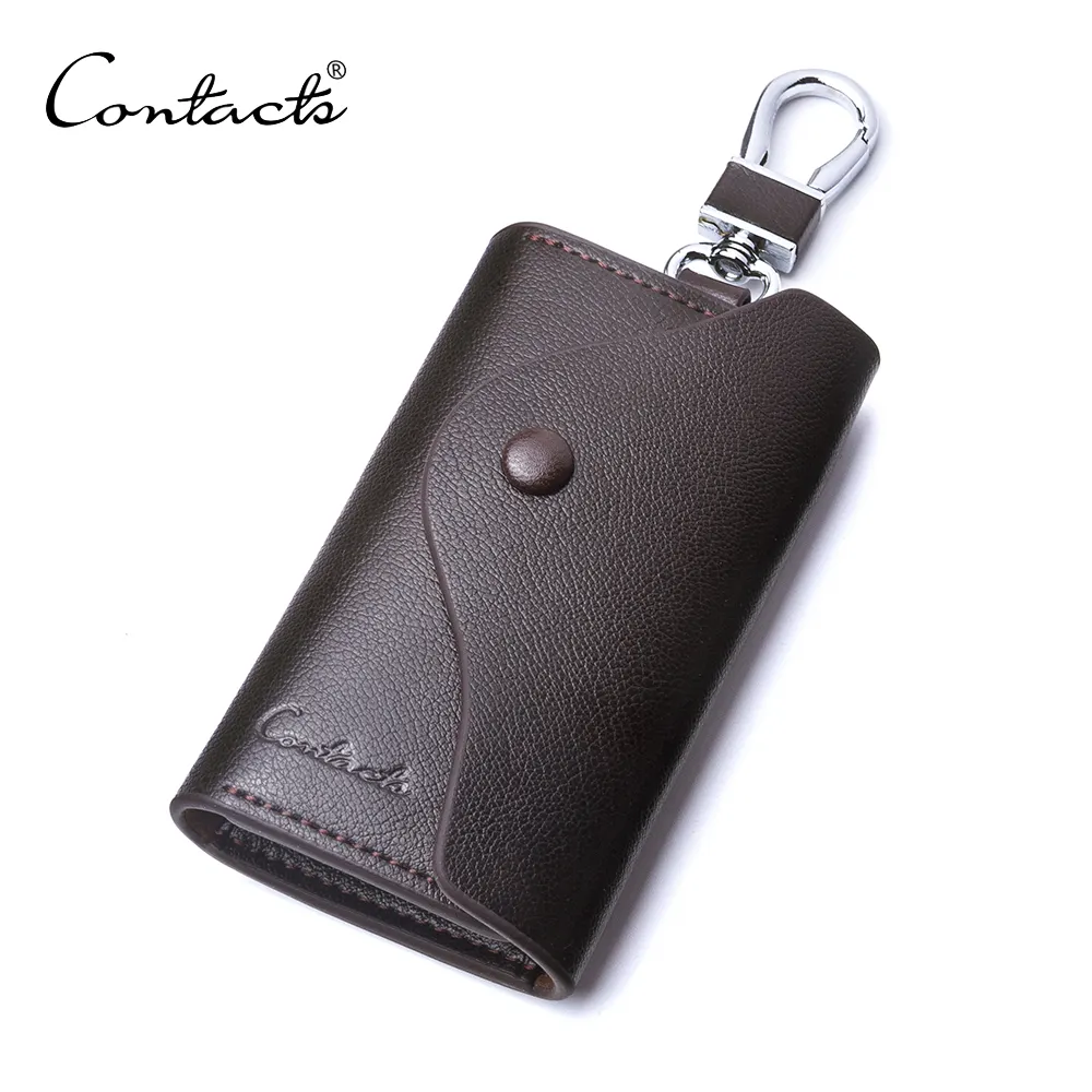 CONTACT'S Personal Gift Manufacturer Cow Skin Leather Car Key Bag Men Custom Key Holder