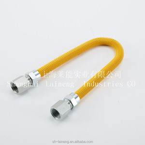 Connettore Gas CSA giallo rivestito <span class=keywords><strong>tubi</strong></span> <span class=keywords><strong>in</strong></span> <span class=keywords><strong>acciaio</strong></span> inox <span class=keywords><strong>per</strong></span> apparecchio linea Gas di alimentazione - Product Image 4