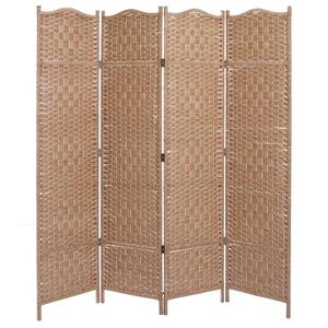 Antika Ahşap Mini Oda Bölücü Hasır Bambu Katlanır Ekran - Product Image 6
